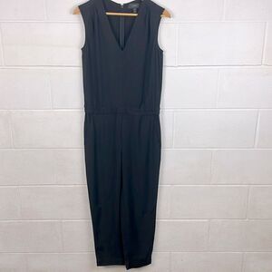 J.Crew black drapey oxford crepe v-neck jumpsuit
